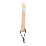 Coffee Grinder Cleaning Brush with Beech Handle Pig Hair Powder Cleaning Brush with Strap for Cafe - Top-Down View