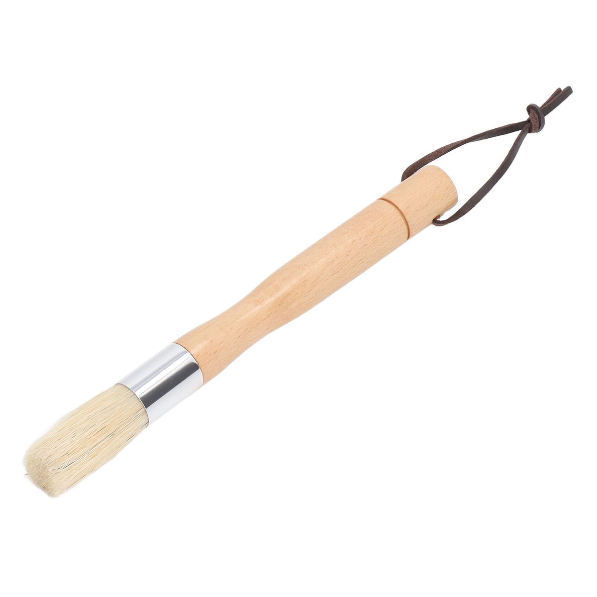 Coffee Grinder Cleaning Brush with Beech Handle Pig Hair Powder Cleaning Brush with Strap for Cafe