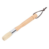 Coffee Grinder Cleaning Brush with Beech Handle Pig Hair Powder Cleaning Brush with Strap for Cafe