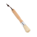 Coffee Grinder Cleaning Brush with Beech Handle Pig Hair Powder Cleaning Brush with Strap for Cafe