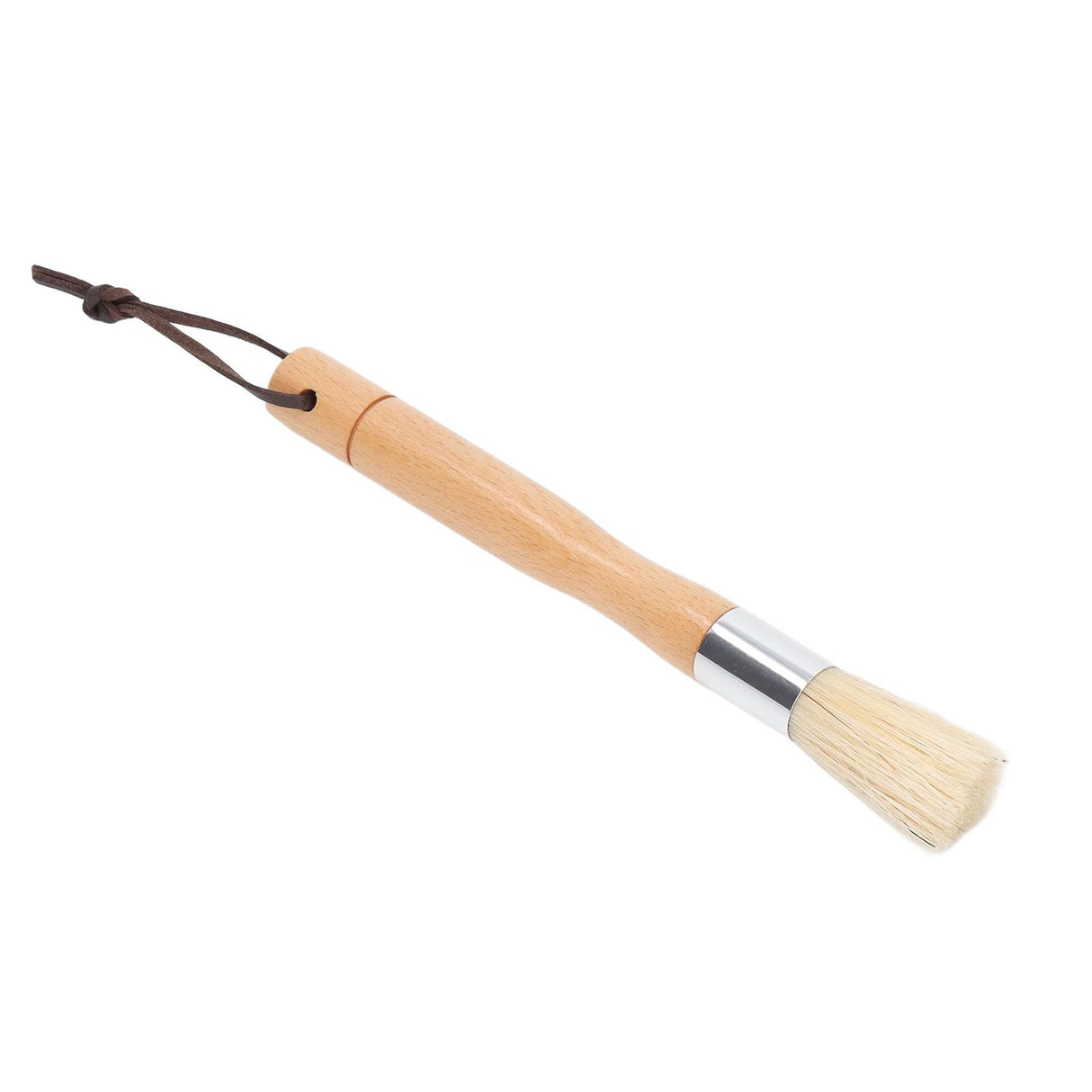 Coffee Grinder Cleaning Brush with Beech Handle Pig Hair Powder Cleaning Brush with Strap for Cafe