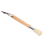 Coffee Grinder Cleaning Brush with Beech Handle Pig Hair Powder Cleaning Brush with Strap for Cafe