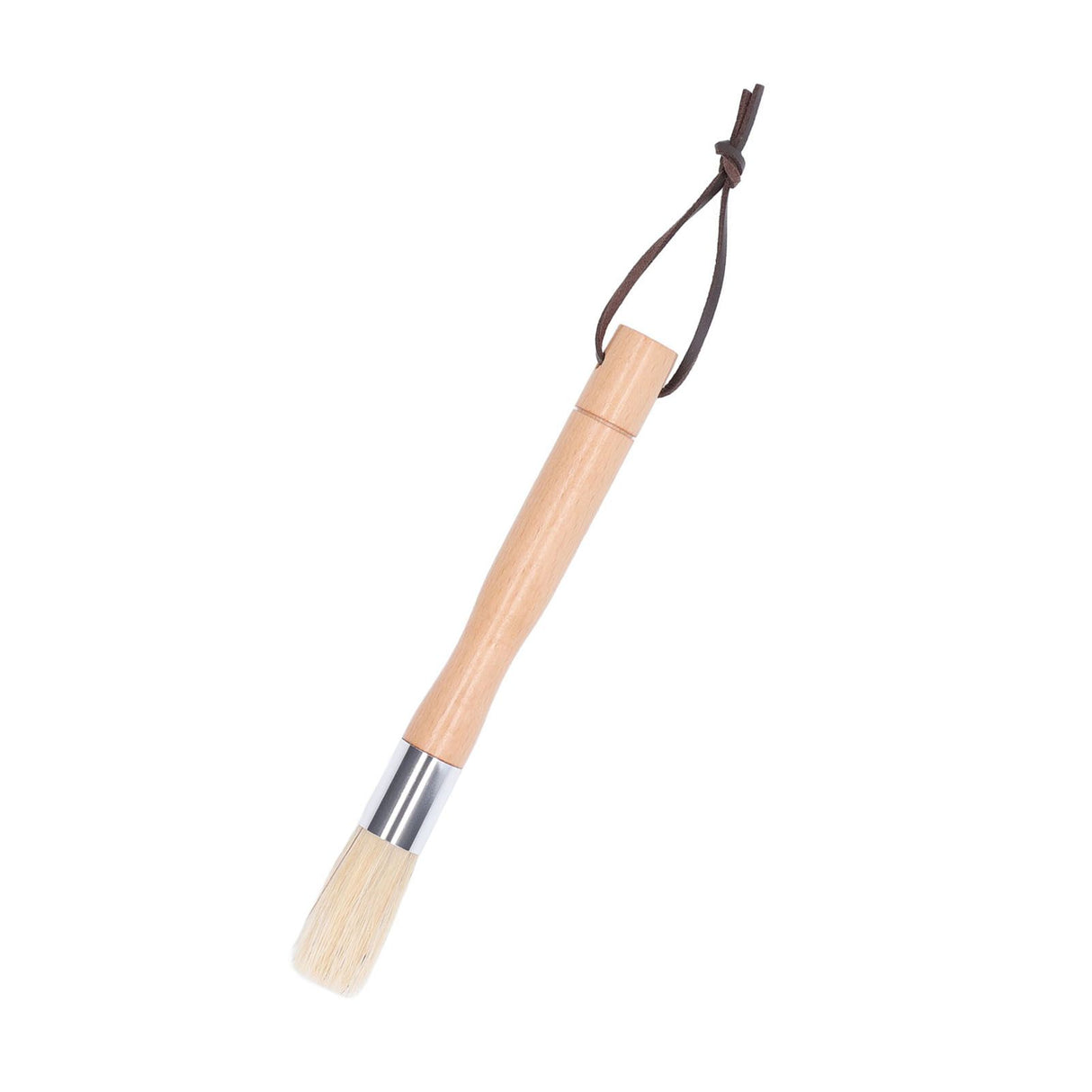 Coffee Grinder Cleaning Brush with Beech Handle Pig Hair Powder Cleaning Brush with Strap for Cafe