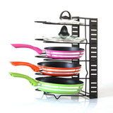 Multi Layer Pot Shelf Thicken Iron Art Pot Holder for Cutting Board Chopping Board Pot Cover 8 Layers - Side View
