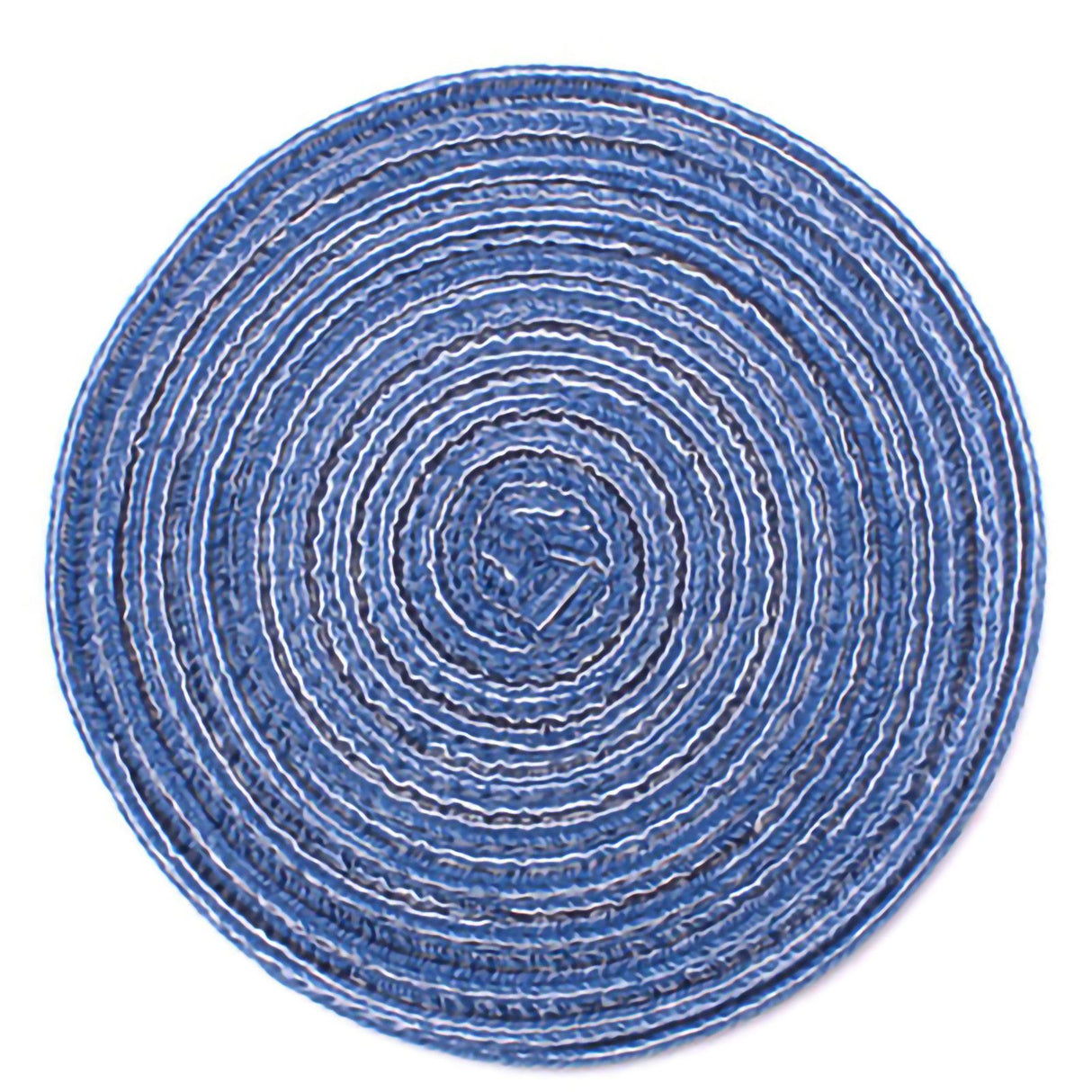 4PCS Round Coaster Set Scalding Heat Insulation Dish Mats Woven Decorative Dining Table Bowl Mat Blue Diameter 36cm / 14.2in