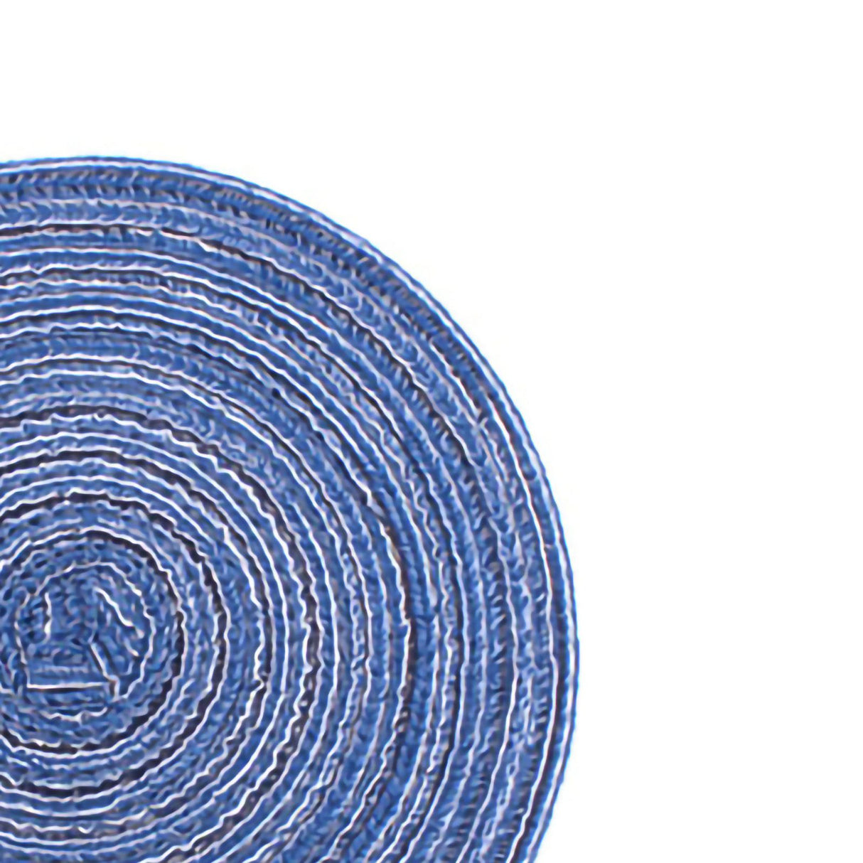 4PCS Round Coaster Set Scalding Heat Insulation Dish Mats Woven Decorative Dining Table Bowl Mat Blue Diameter 36cm / 14.2in