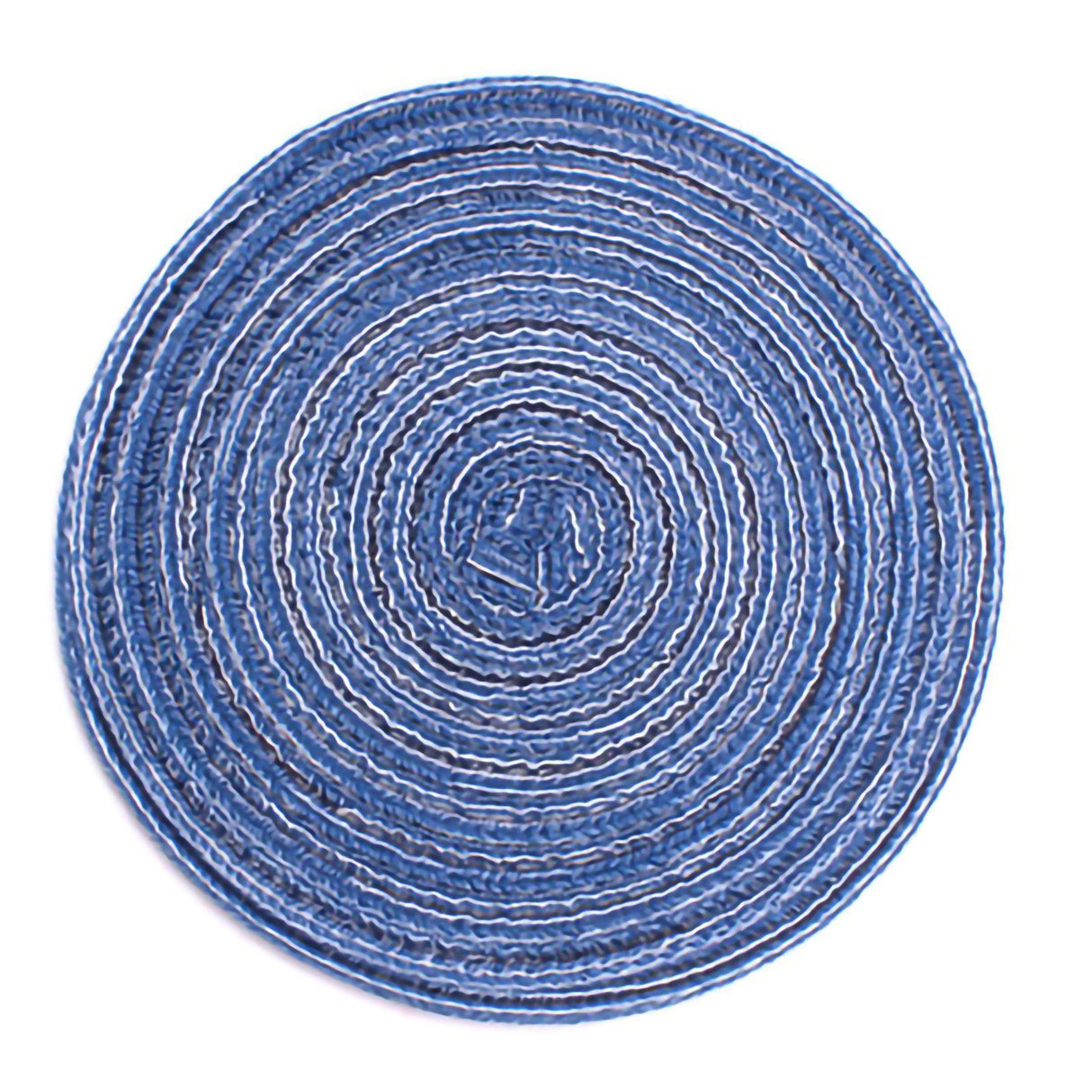 4PCS Round Coaster Set Scalding Heat Insulation Dish Mats Woven Decorative Dining Table Bowl Mat Blue Diameter 36cm / 14.2in