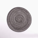 4PCS Round Coaster Set Scalding Heat Insulation Dish Mats Woven Decorative Dining Table Bowl Mat Dark Gray Diameter 30cm / 11.8in
