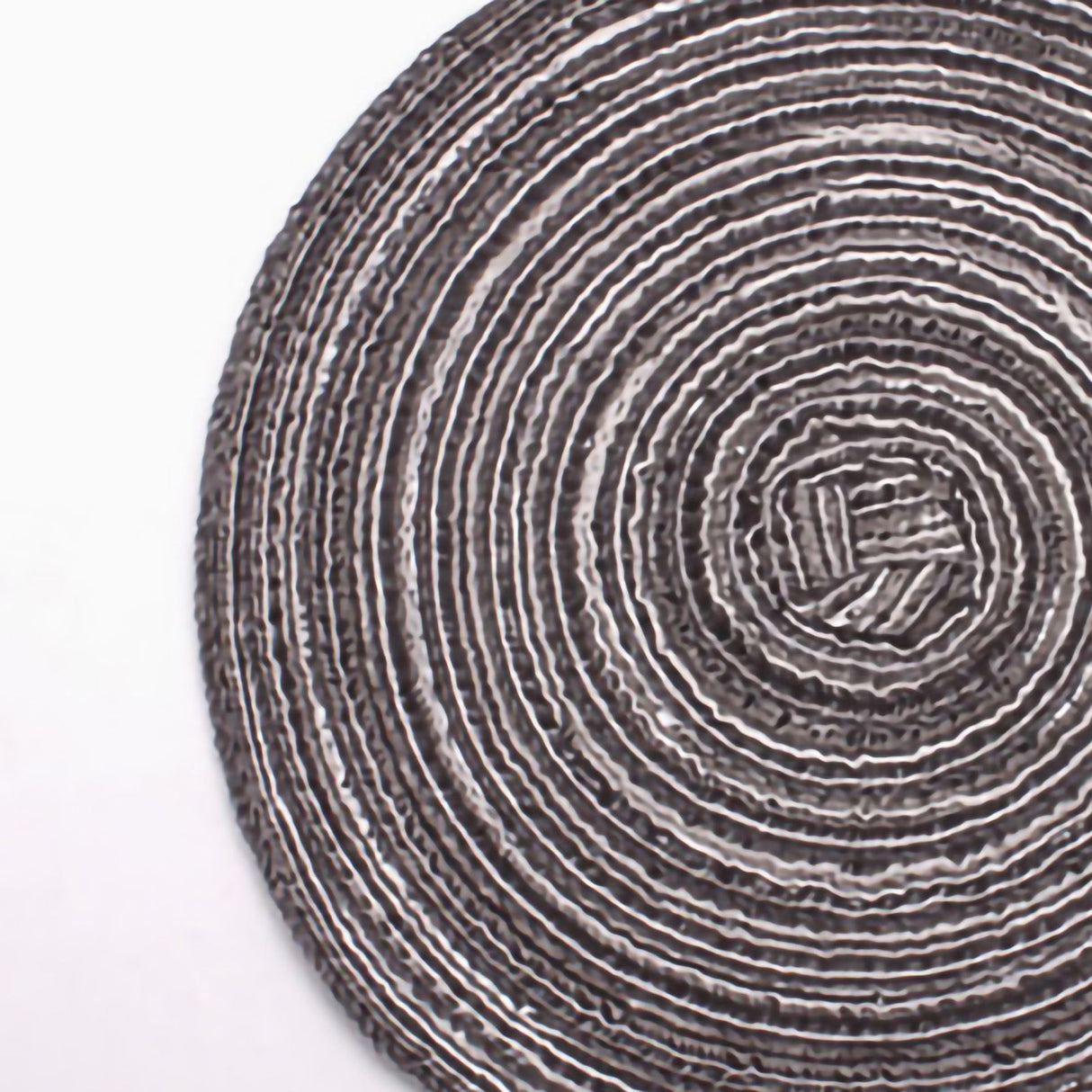 4PCS Round Coaster Set Scalding Heat Insulation Dish Mats Woven Decorative Dining Table Bowl Mat Dark Gray Diameter 30cm / 11.8in