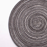 4PCS Round Coaster Set Scalding Heat Insulation Dish Mats Woven Decorative Dining Table Bowl Mat Dark Gray Diameter 30cm / 11.8in