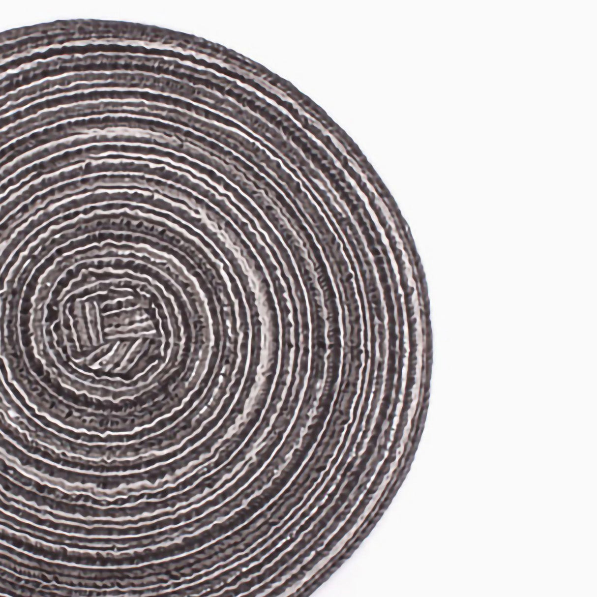 4PCS Round Coaster Set Scalding Heat Insulation Dish Mats Woven Decorative Dining Table Bowl Mat Dark Gray Diameter 30cm / 11.8in