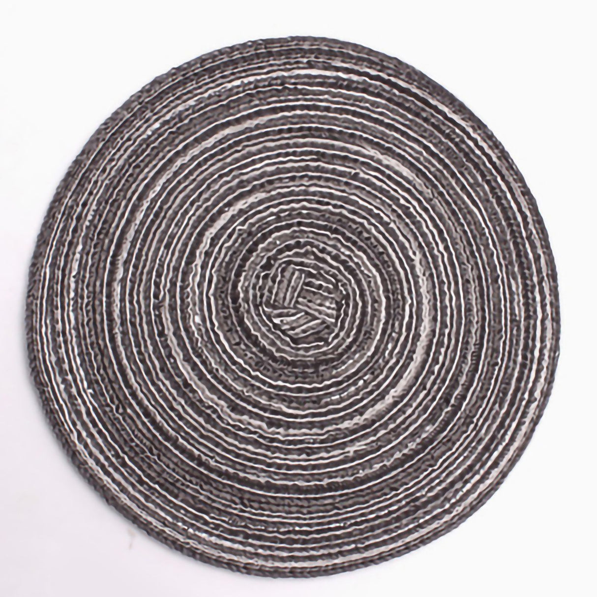 4PCS Round Coaster Set Scalding Heat Insulation Dish Mats Woven Decorative Dining Table Bowl Mat Dark Gray Diameter 30cm / 11.8in