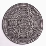 4PCS Round Coaster Set Scalding Heat Insulation Dish Mats Woven Decorative Dining Table Bowl Mat Dark Gray Diameter 30cm / 11.8in