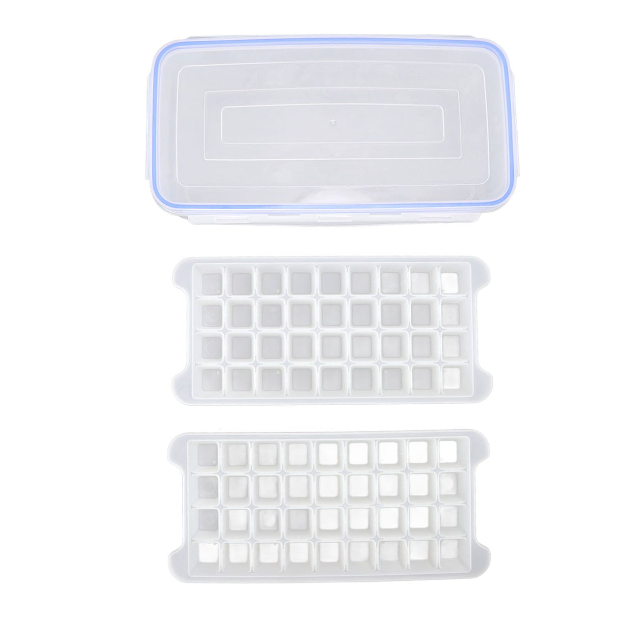 1.7L Large Capacity Ice Maker Household 2 Layer Ice Cube Mold Tray for Making 72 Ice Cubes