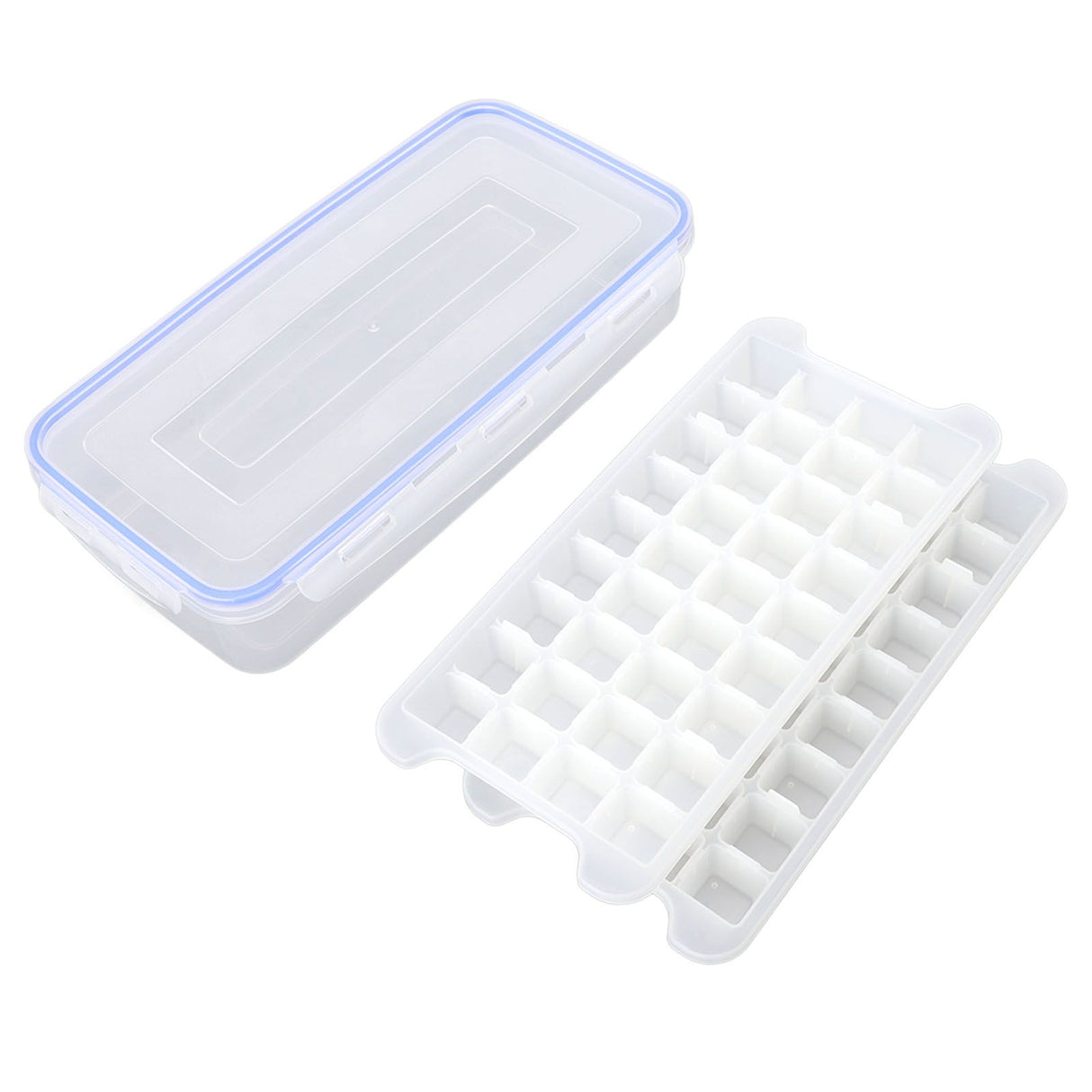 1.7L Large Capacity Ice Maker Household 2 Layer Ice Cube Mold Tray for Making 72 Ice Cubes