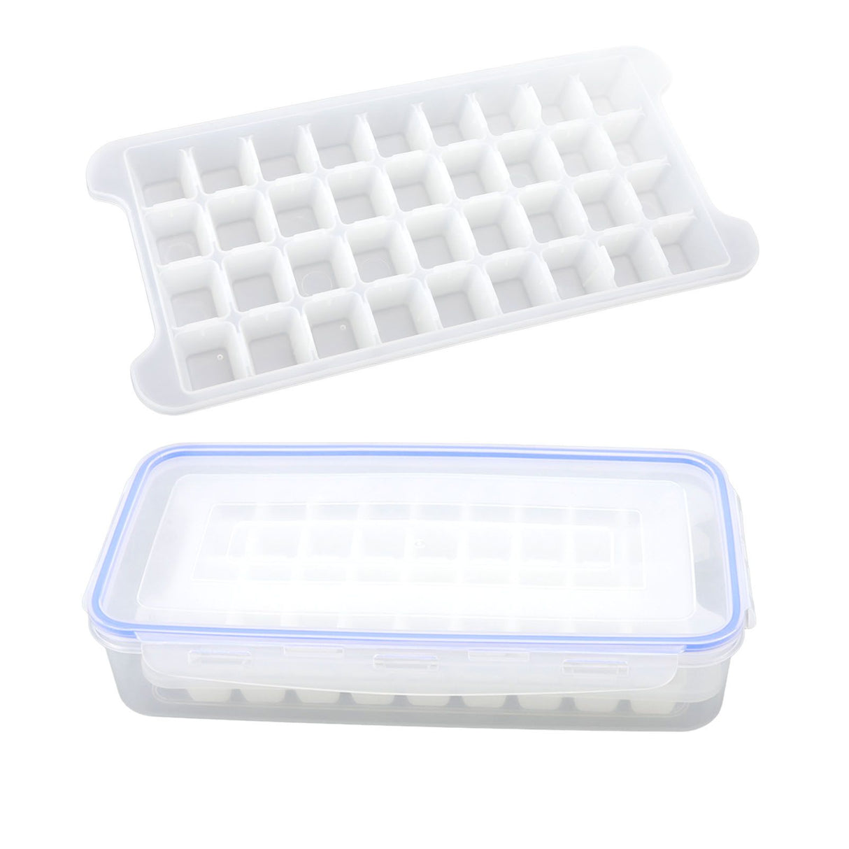 1.7L Large Capacity Ice Maker Household 2 Layer Ice Cube Mold Tray for Making 72 Ice Cubes