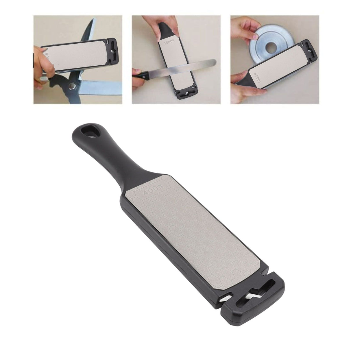 Fast Emery Knife Sharpener Double Sided Sharpening Stone Household Multipurpose Sharpening Stick Kitchen Tools Black