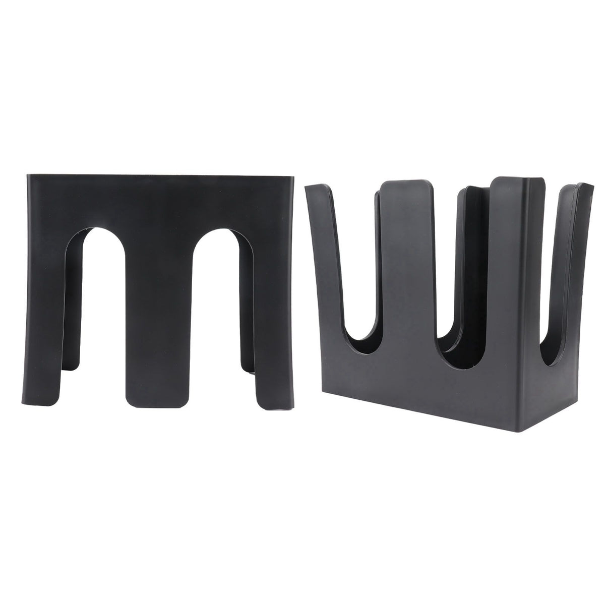 Cup and Lid Holder Plastic Straight 2 Compartments Black Paper Cup Holder Organizer for Disposable Cup Tea Shop