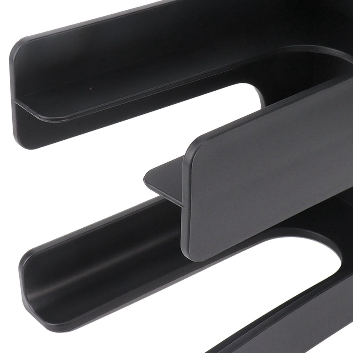 Cup and Lid Holder Plastic Straight 2 Compartments Black Paper Cup Holder Organizer for Disposable Cup Tea Shop