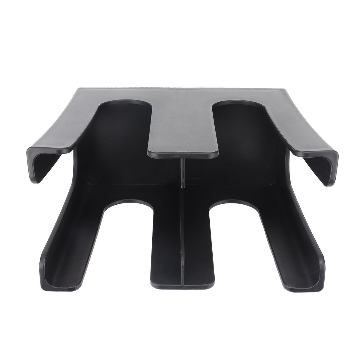 Cup and Lid Holder Plastic Straight 2 Compartments Black Paper Cup Holder Organizer for Disposable Cup Tea Shop