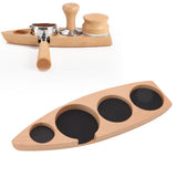Wooden Coffee Tamper Holder Coffee Tamper Mat Stand Coffee Maker Support Storage Base Beech Small for 51mm/2.0in 53mm/2.1in