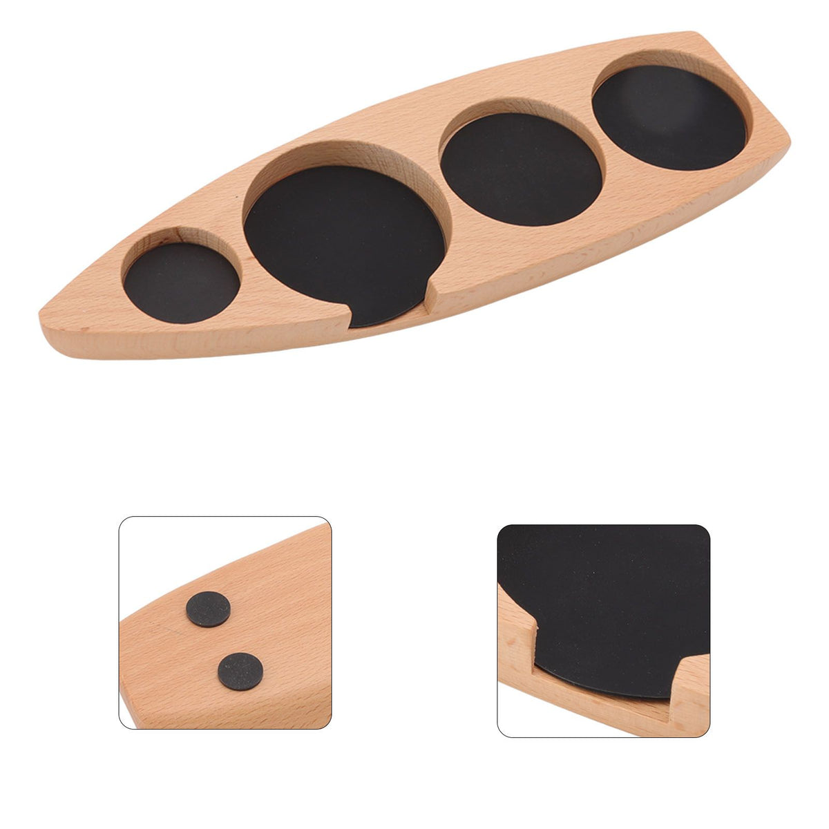 Wooden Coffee Tamper Holder Coffee Tamper Mat Stand Coffee Maker Support Storage Base Beech Small for 51mm/2.0in 53mm/2.1in