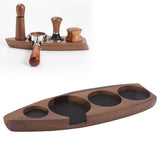 Wooden Coffee Tamper Holder Coffee Tamper Mat Stand Coffee Maker Support Storage Base Walnut Small for 51mm/2.0in 53mm/2.1in - Extra Image