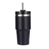 Stainless Steel Vacuum Insulated Tumbler with Straw Polished Glossy Keeps Hot Cold Car Vacuum Insulated Cup Black 20oz