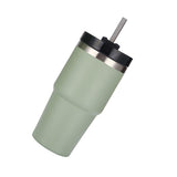 Stainless Steel Vacuum Insulated Tumbler with Straw Polished Glossy Keeps Hot Cold Car Vacuum Insulated Cup Green 20oz