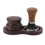 Coffee Hammer Tamping Kit Walnut Stainless Steel Tamper Distributor Set with Universal Base for Kitchen 51mm/2in