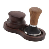 Coffee Hammer Tamping Kit Walnut Stainless Steel Tamper Distributor Set with Universal Base for Kitchen 51mm/2in
