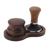 Coffee Hammer Tamping Kit Walnut Stainless Steel Tamper Distributor Set with Universal Base for Kitchen 51mm/2in