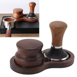 Coffee Hammer Tamping Kit Walnut Stainless Steel Tamper Distributor Set with Universal Base for Kitchen 51mm/2in