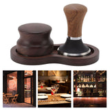 Coffee Hammer Tamping Kit Walnut Stainless Steel Tamper Distributor Set with Universal Base for Kitchen 51mm/2in