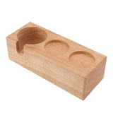 Wooden Coffee Tamper Holder 3 Hole Slip Resistant Coffee Tamping Station for Cafes Home Restaurant Wood Color