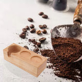 Wooden Coffee Tamper Holder 3 Hole Slip Resistant Coffee Tamping Station for Cafes Home Restaurant Wood Color