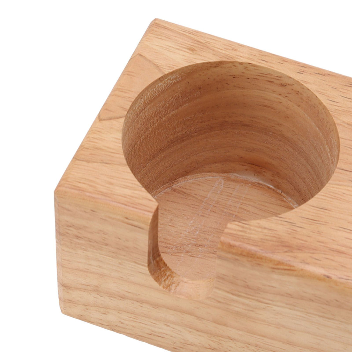 Wooden Coffee Tamper Holder 3 Hole Slip Resistant Coffee Tamping Station for Cafes Home Restaurant Wood Color