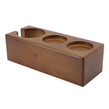Coffee Filter Tamper Holder Beech Environmental Protection Coffee Tamper Station Base for Home Bar Cafe Brown - Top-Down View