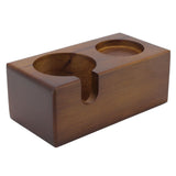 Wooden Coffee Protafilter Stand Holder Coffee Tamper Holder Stand Tamping Station Brown