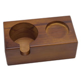 Wooden Coffee Protafilter Stand Holder Coffee Tamper Holder Stand Tamping Station Brown - Top-Down View