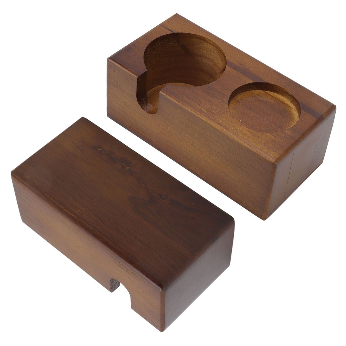 Wooden Coffee Protafilter Stand Holder Coffee Tamper Holder Stand Tamping Station Brown