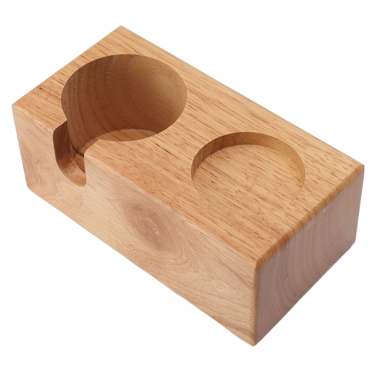 Wooden Coffee Protafilter Stand Holder Coffee Tamper Holder Stand Tamping Station Burlywood