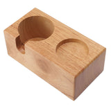 Wooden Coffee Protafilter Stand Holder Coffee Tamper Holder Stand Tamping Station Burlywood - Side View