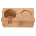 Wooden Coffee Protafilter Stand Holder Coffee Tamper Holder Stand Tamping Station Burlywood