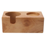 Wooden Coffee Protafilter Stand Holder Coffee Tamper Holder Stand Tamping Station Burlywood - Close-Up Angle