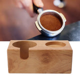 Wooden Coffee Protafilter Stand Holder Coffee Tamper Holder Stand Tamping Station Burlywood