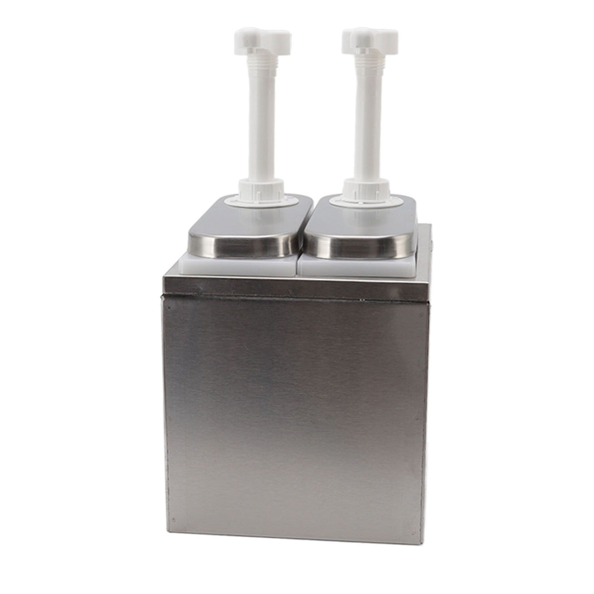 Sauce Dispenser Plastic and Stainless Steel Condiment Pump Station Sauce Dispenser For Kitchen Home 1L Double Pump