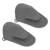 2pcs Oven Mitts Mini Silicone Thickened Anti Scalding Cooking Pinch Mitts for Kitchen Grey - Side View