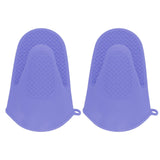 2pcs Oven Mitts Mini Silicone Thickened Anti Scalding Cooking Pinch Mitts for Kitchen Purple