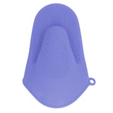 2pcs Oven Mitts Mini Silicone Thickened Anti Scalding Cooking Pinch Mitts for Kitchen Purple - Rear View